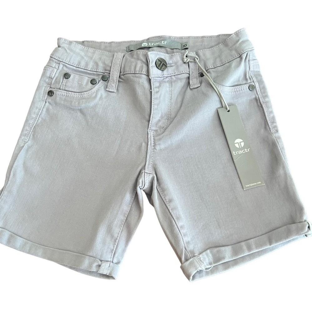 NWT Tractr- Girls Short Jeans Denim- Gray. Size 10